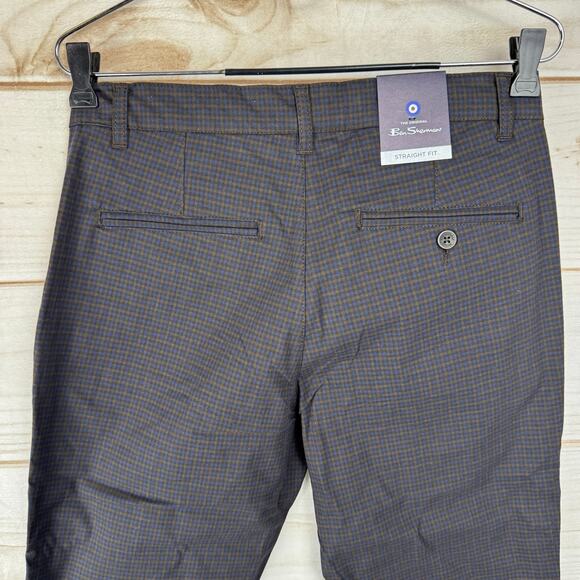 The Original Ben Sherman Dark Chocolate Check Print Straight Fit Size 28x34 - Picture 4 of 9